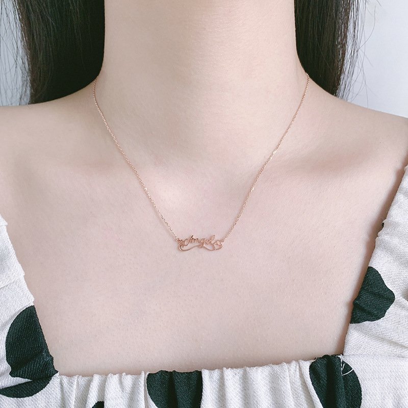 Fall/Winter 2020 new English alphabet sterling silver necklace female S999 sterling silver all-match English pendant clavicle chain