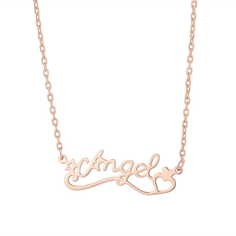 Fall/Winter 2020 new English alphabet sterling silver necklace female S999 sterling silver all-match English pendant clavicle chain