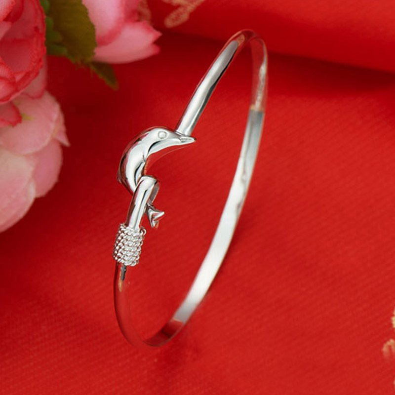 Cute Dolphin Love Bracelet Female Student Bracelet Fashion Open Bracelet Tanabata Valentine's Day Gift