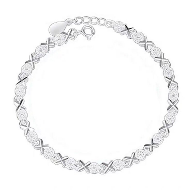 Silver bracelet fashion small fish simple and sweet personality diamond-studded multi-diamond bracelet white copper