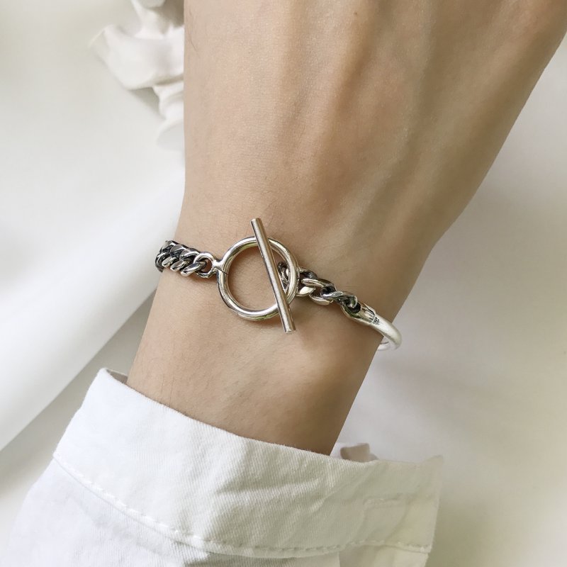 Custom 925 sterling silver big brand silver design chain bracelet buckle bracelet bracelet