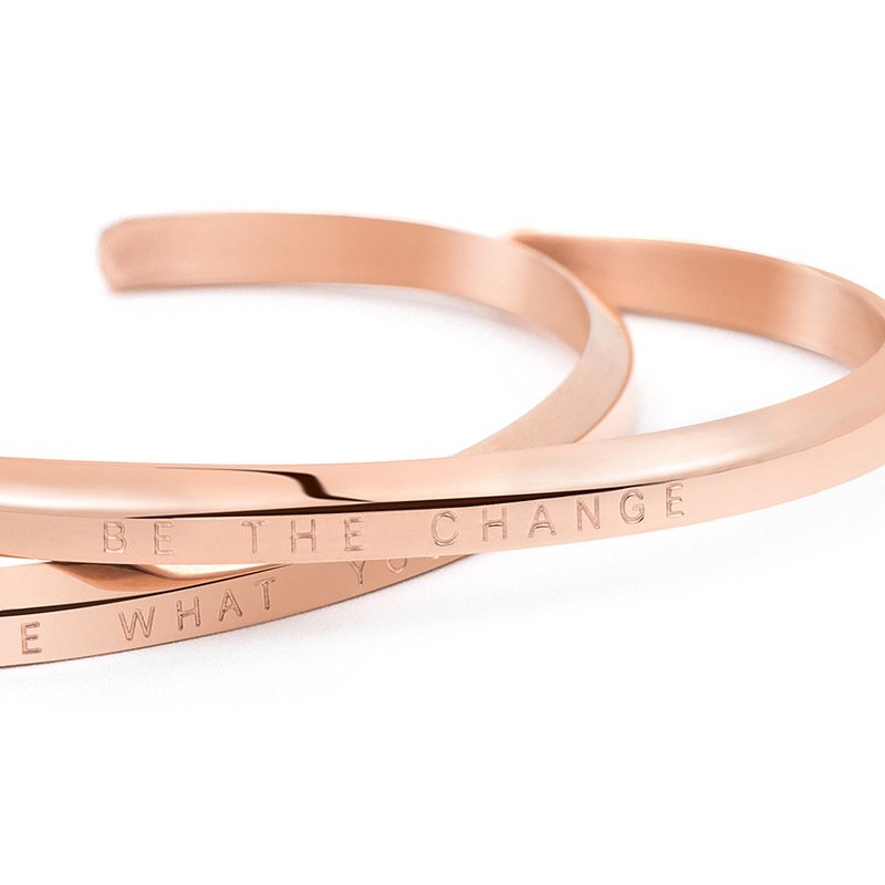 Bracelet couple lettering men and women rose gold bracelet young models Minimalist hand jewelry 520 Valentine's Day gift