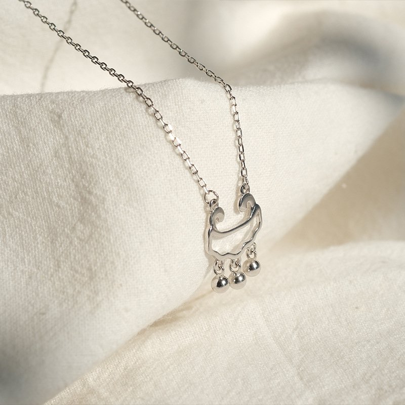 Long life lock silver necklace female 925 jewelry short clavicle chain fashion pendant one necklace