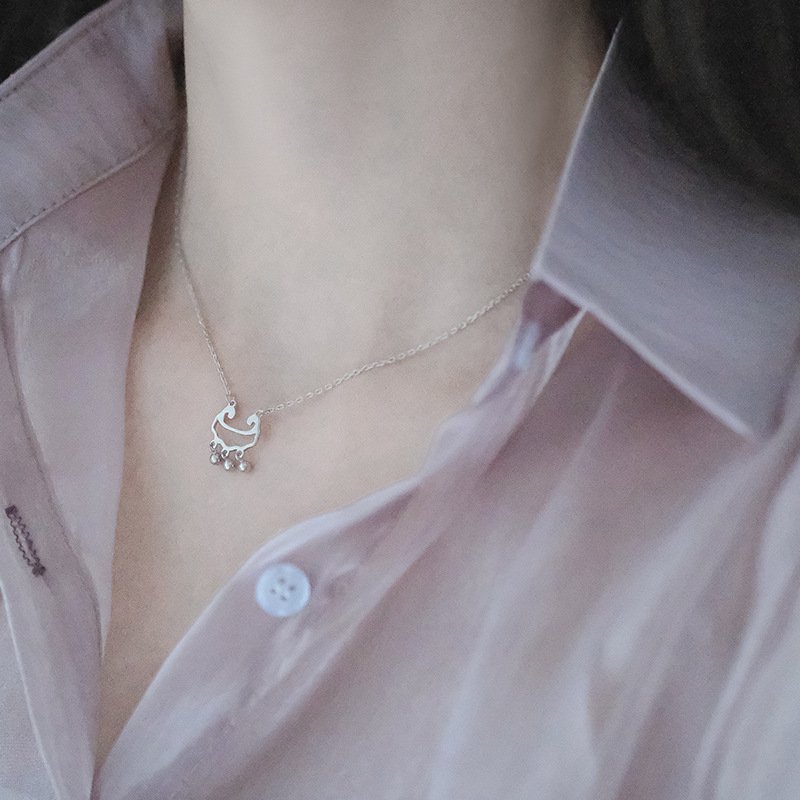 Long life lock silver necklace female 925 jewelry short clavicle chain fashion pendant one necklace