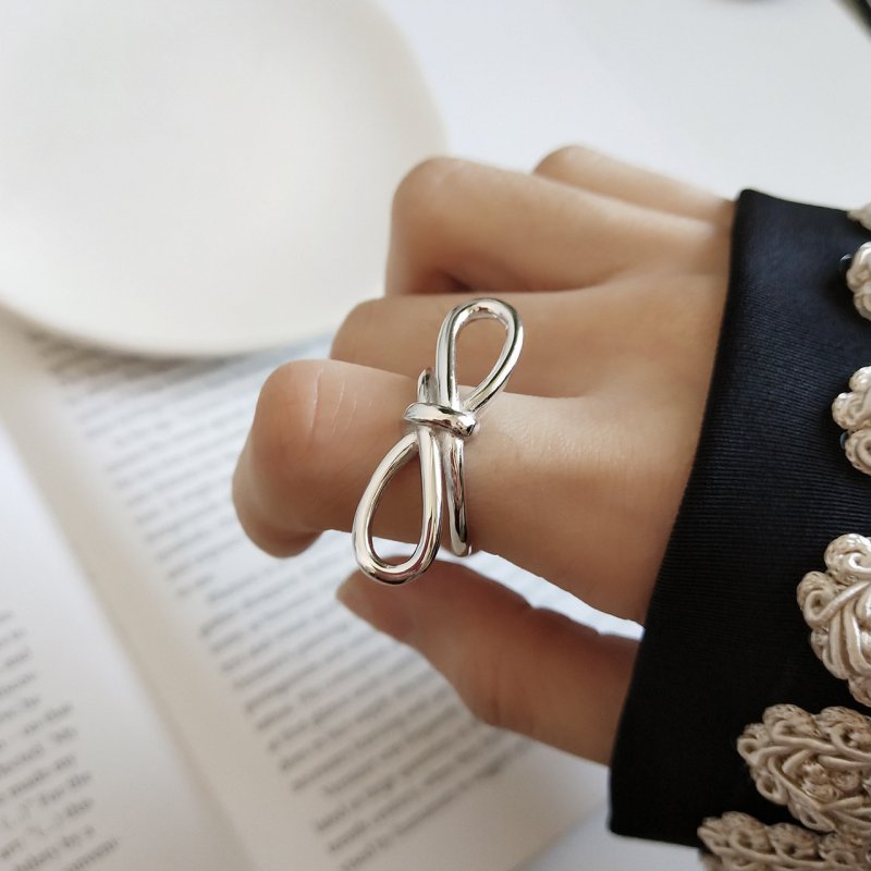 Jewelry 925 Sterling Silver Ring Personality Trendy Jewelry Fashion Retro Design Braided Ring