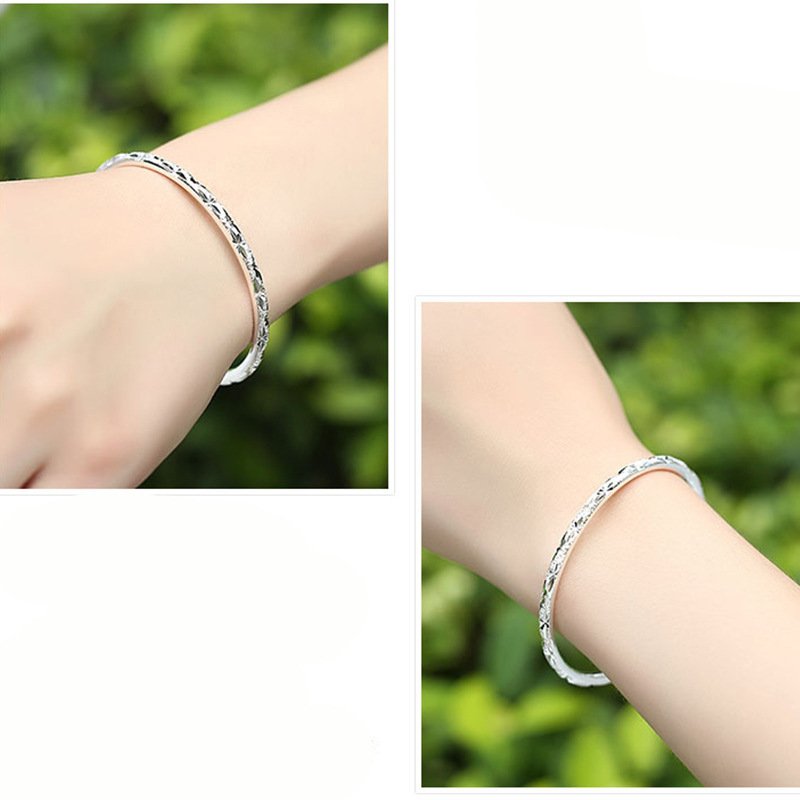 Bracelet female silver gypsophila thin circle open adjustable bracelet for girlfriend gift