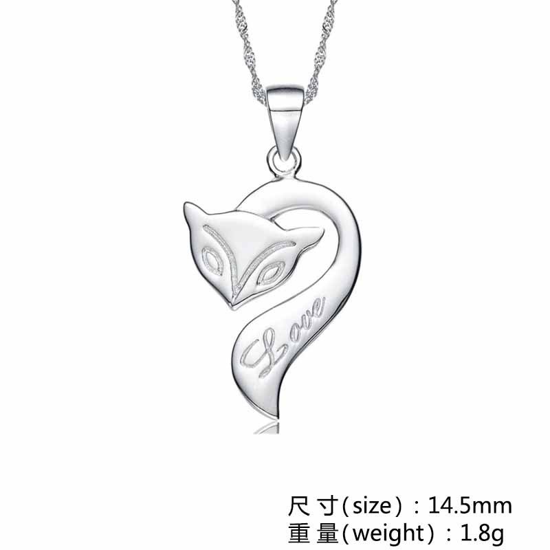 Simple fox pendant jewelry female Japanese version of simple pendant silver jewelry gift