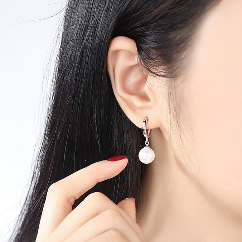 Trendy rubber bead ear buckle earrings women's mid-length style temperament earrings simple ear jewelry