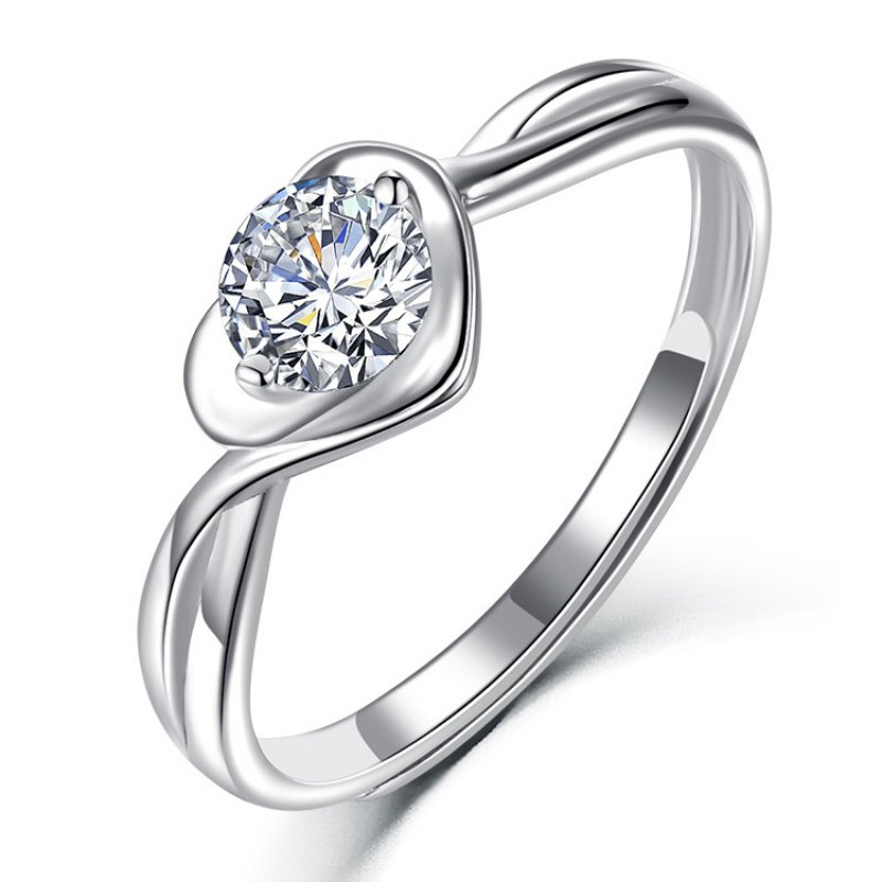 Heart-shaped ring female fashion personality wedding diamond ring confession gift open ring ring