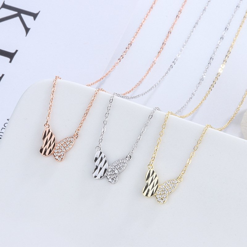 2020 autumn and winter new 999 sterling silver fresh butterfly necklace female trendy temperament simple and versatile clavicle chain