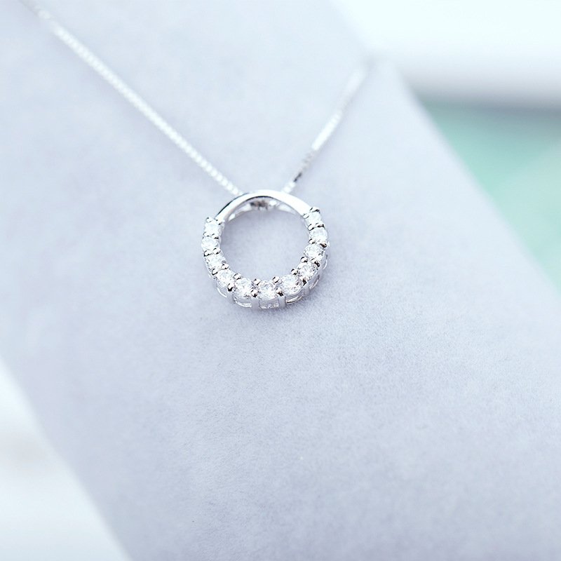 Round silver necklace female simple and generous clavicle chain necklace student Mori girlfriends small fresh soft girl clavicle chain