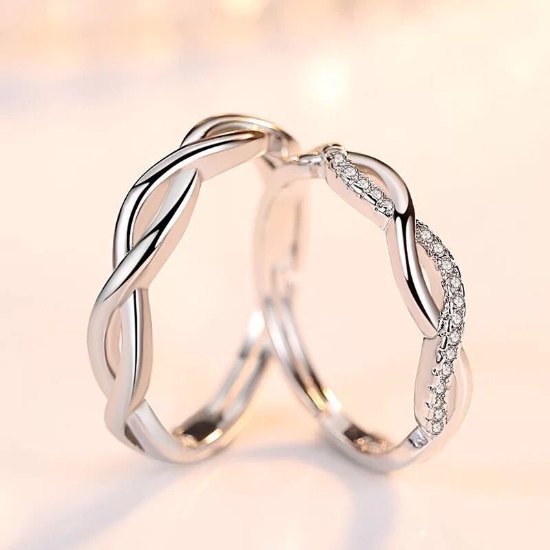 Sansheng III peach knot ring fashion open adjustable ring live silver jewelry